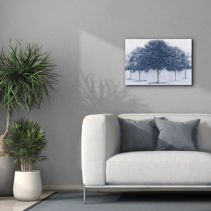 «Peaceful Grove Navy» par James Wiens, art mural sur toile, H 18 po x l 26 po