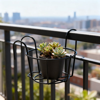 10 Pack Metal Hanging Railing Planters For Outdoor Balcony Fence Porch Decoration, Rust-Resistant Iron Flower Pot Holders With Easy Installation