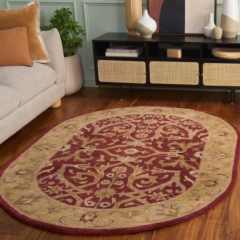 Balthrop Hand Tufted Wool Oriental Rug, Oval 4'6" x 6'6"