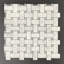 1" x 2" White Cararra and Grey Dot Basketweave Marble Mosaic Wall & Floor Tile