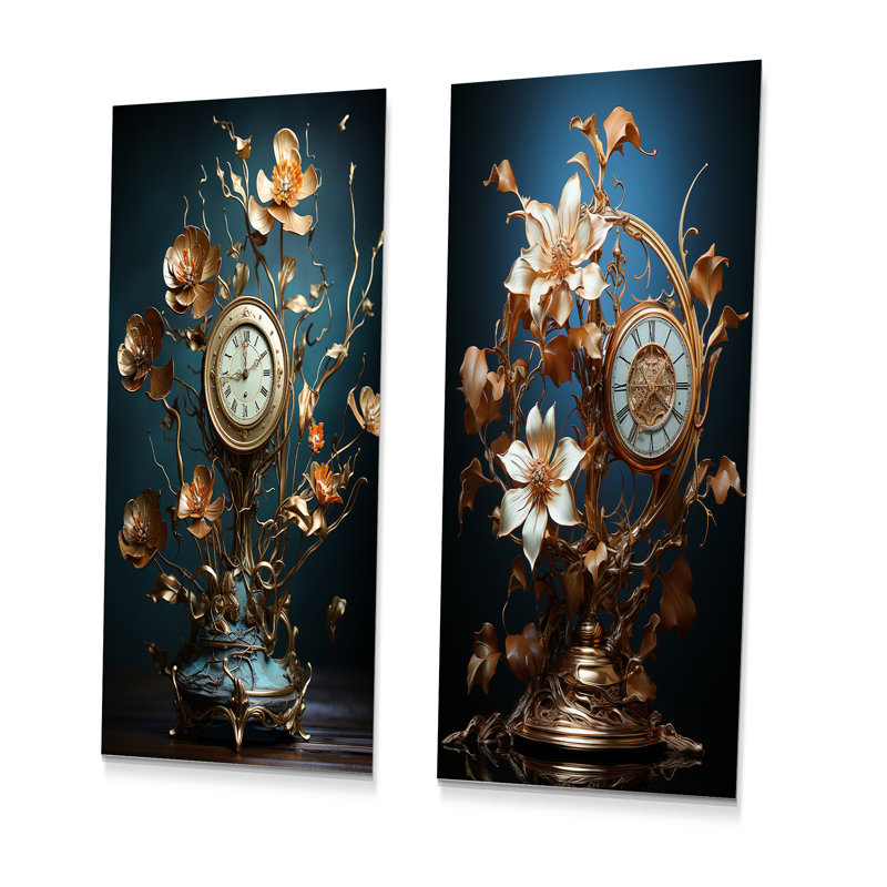 Ensemble de 2 décorations murales fantastiques en métal surréel, H 28 po x l 24 po