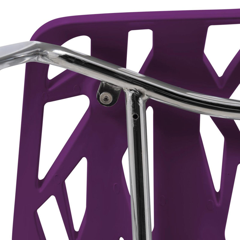 Chaise d'appoint avec pieds chromés, Mauve