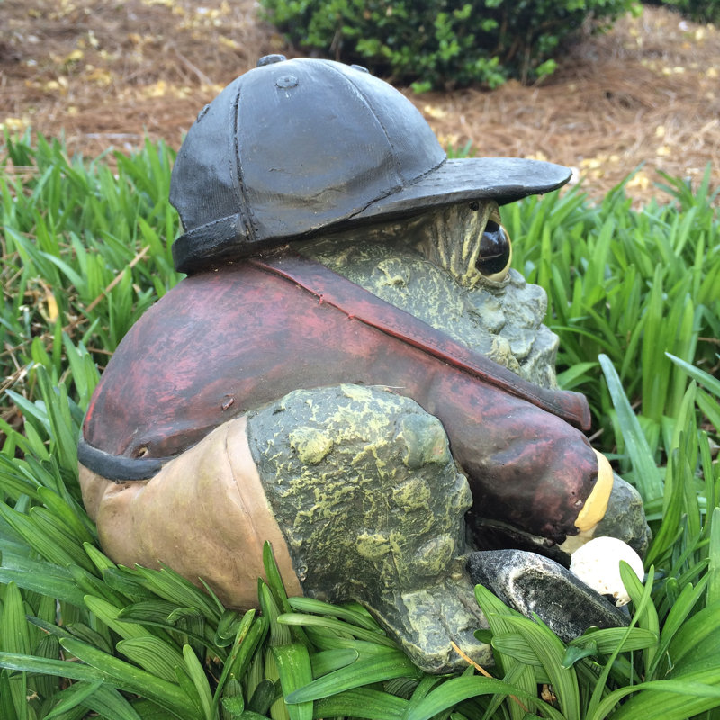 Statue de jardin de golf crapaud / grenouille, Vert naturel, H 5,25 po x l 6,5 po x P 5,5 po