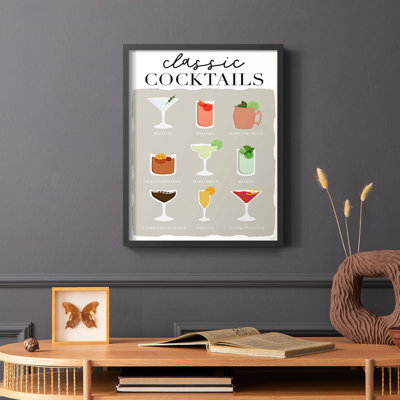 Classic Cocktail, reproduction encadrée - bois massif