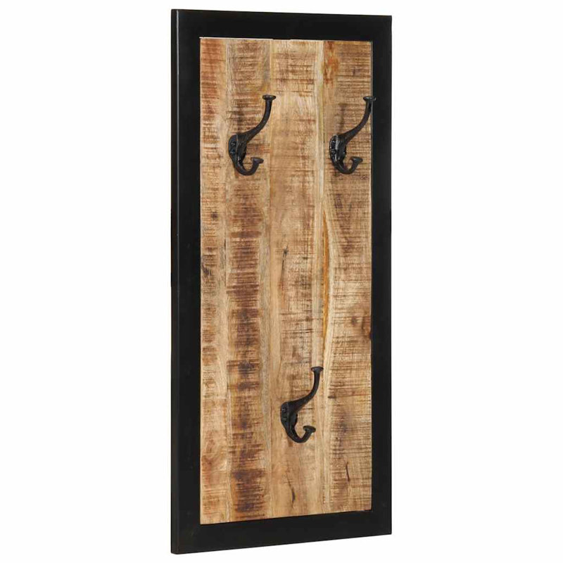 Solid Wood Wall Mounted Coat Rack, Brown