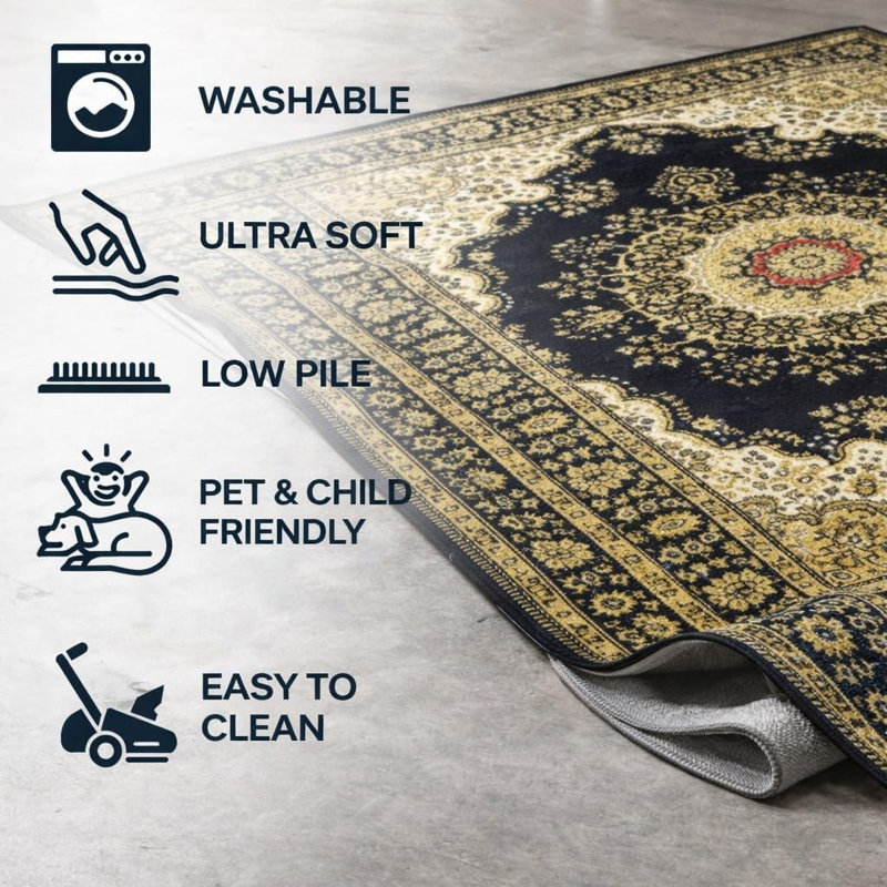 Markwart Black Rug, Rectangle 40 x 60 cm