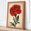 Crimson Carnation Study Botanical - Wrapped Canvas-545303458-545303460