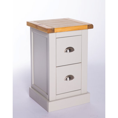 35cm W Solid + Manufactured Wood Bedside Table
