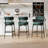Emmorie Modern Counter Height Bar Stools , 28 Inch Upholstered Barstools with Curved Open Back & Round Seat, Plush Bouclé Fabric Bar Chairs for Kitchen Island, Dining Counter & Home Bar, Comfortable & Stylish (Set of 4)-1678560918