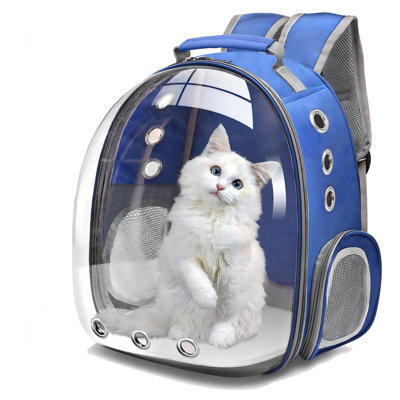Space Capsule Pet Hiking Backpack.Bubble Carrying Bag For Small Medium Dogs Cats.(Navy Blue)