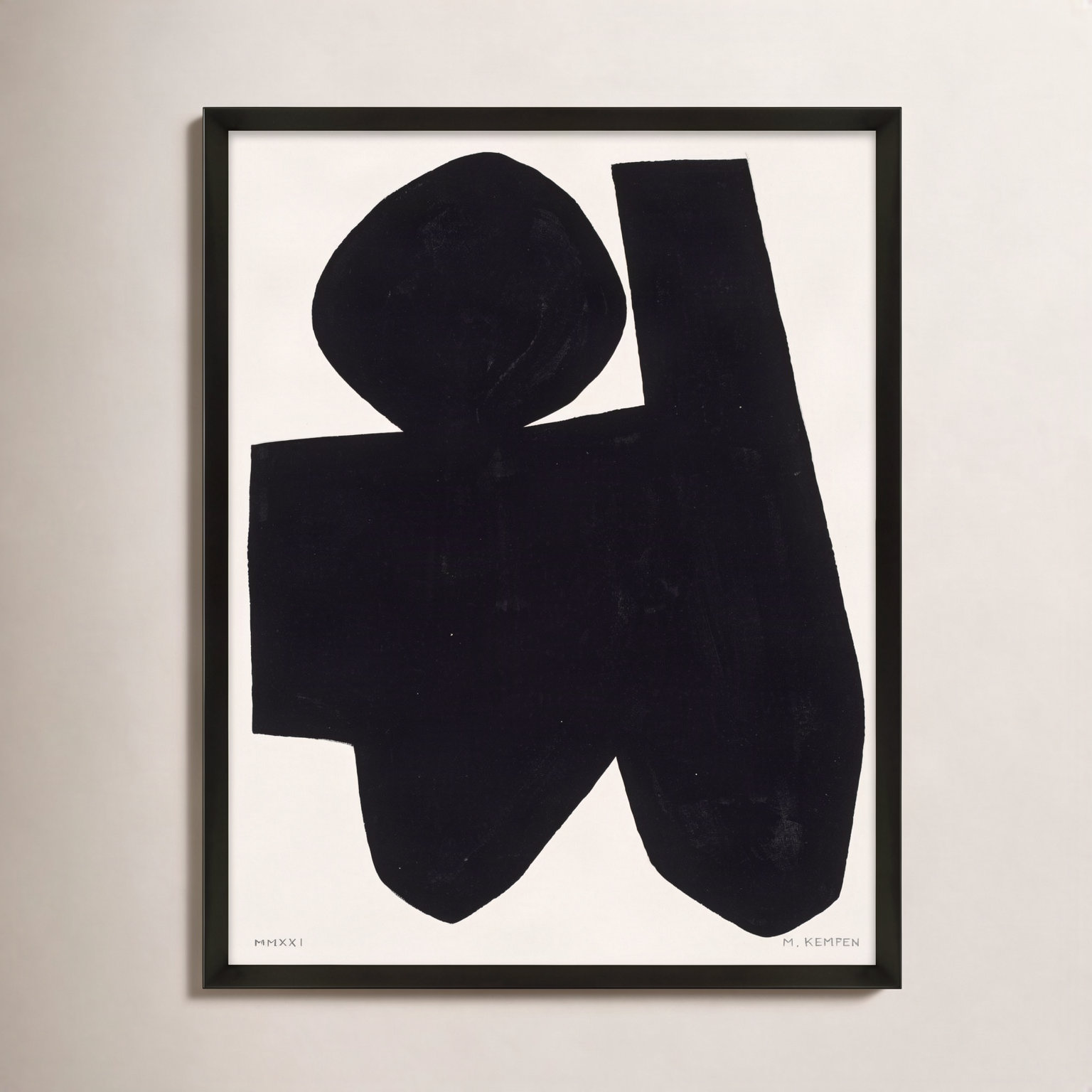 Module On White 4 by Michael Kempen, 38" H x 30" W x 1.25" D, Black