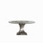Ensemble de table de salle à manger de 59 po en pierre frittée ronde avec base en sablier en acier inoxydable noir - table de cuisine de luxe moderne d'aspect marbre pour 4 à 6 personnes, surface résistante aux égratignures et à la chaleur (seulement la table)