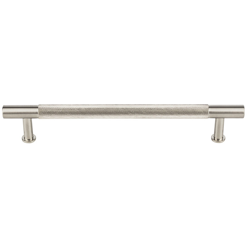 Beliza Knurled Bar Pull, Brushed Satin Nickel, 6 5/16"