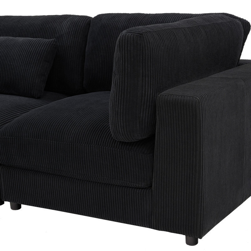 Canapé modulaire en velours côtelé, Black Corduroy