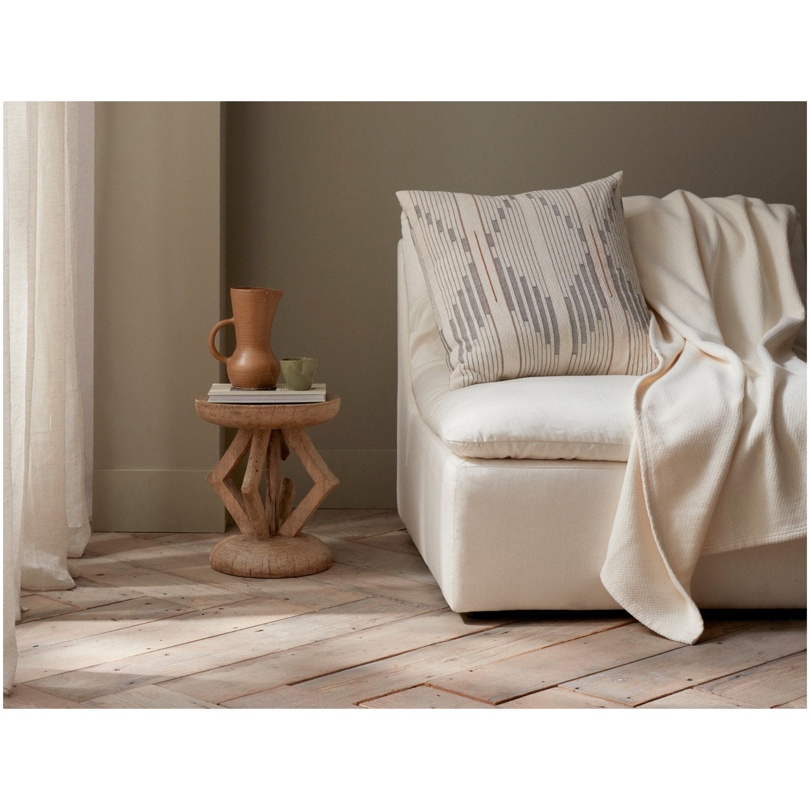 Sequoia Hand Woven Throw Blanket, Undyed, King
