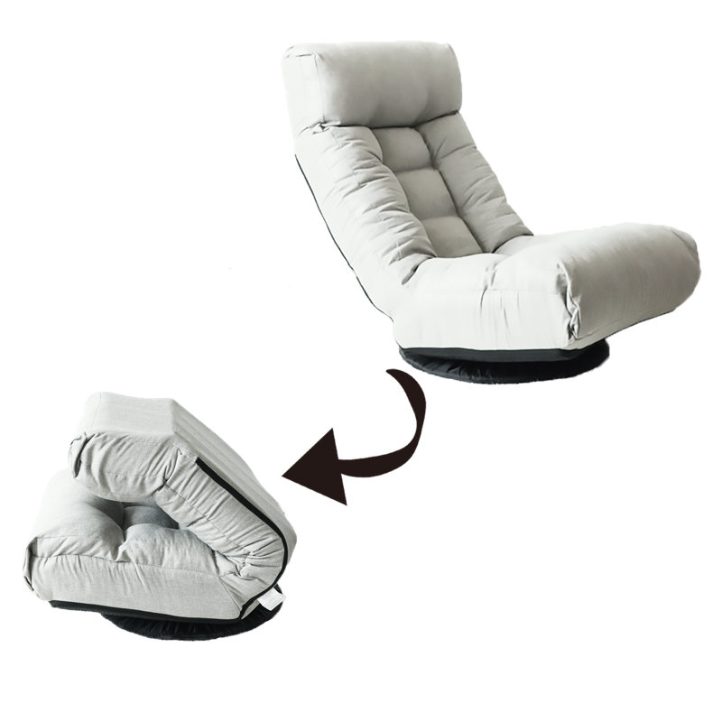 Canapé simple inclinable Fauteuil japonais Tatami, 35.8" H x 45.3" W x 22.8" D, Gris