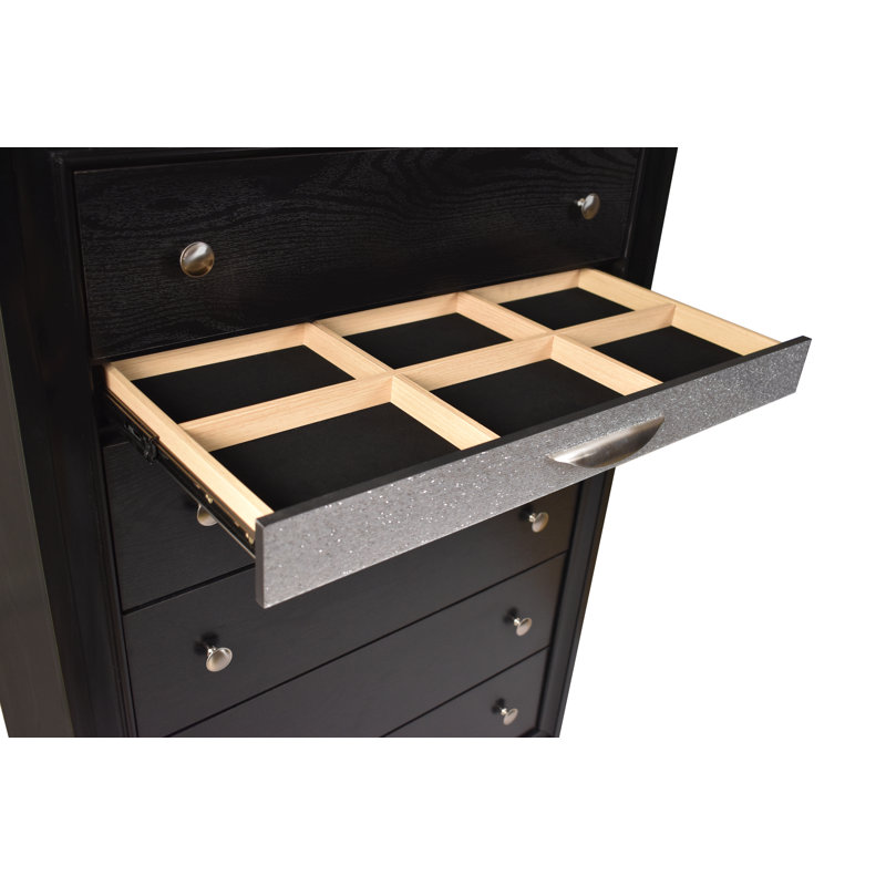 Commode 6 tiroirs Smartt, Noir