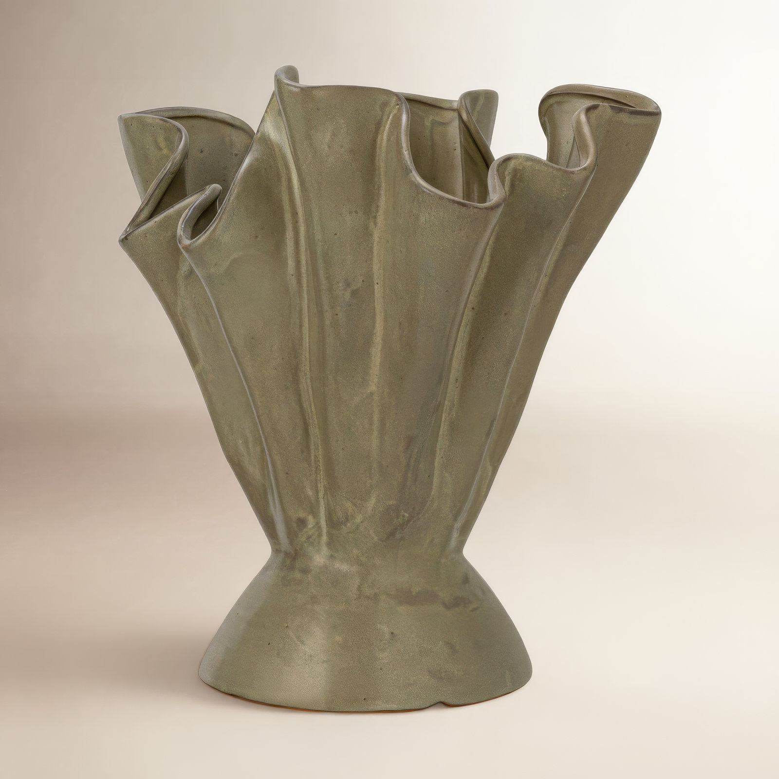 Hopewell 11.25'' Handmade Stoneware Table Vase, Sage