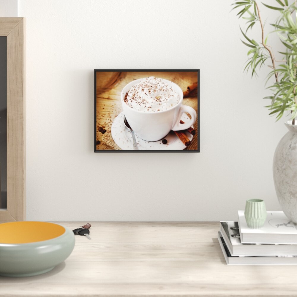 Gerahmtes Wandbild Kaffee mit viel Creme