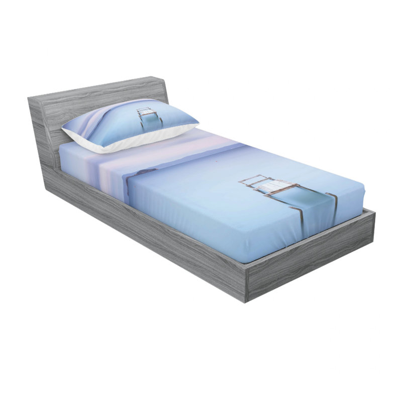 Ensemble de draps jettyon bolsena lake, Ensemble de draps pour lit simple avec drap-housse