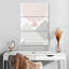 Avery moderne Mid-Century abstrait rose gris III-108664345
