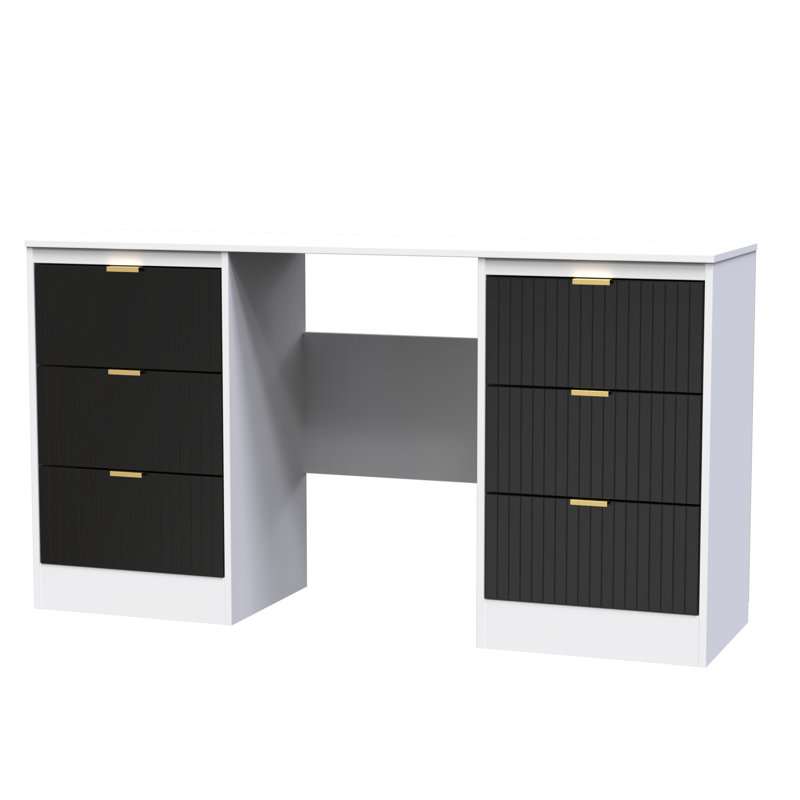 Berklie Dressing Table, Deep Black/White