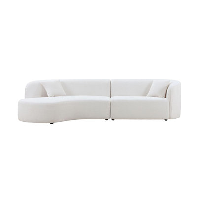 Luxury Modern Style Living Room Upholstery Curved Sofa With Chaise 2-Piece Set, Left Hand Facing Sectional,  Boucle Couch -  Orren Ellis, FCA32E8F90984F39AB94161FBA07AB49