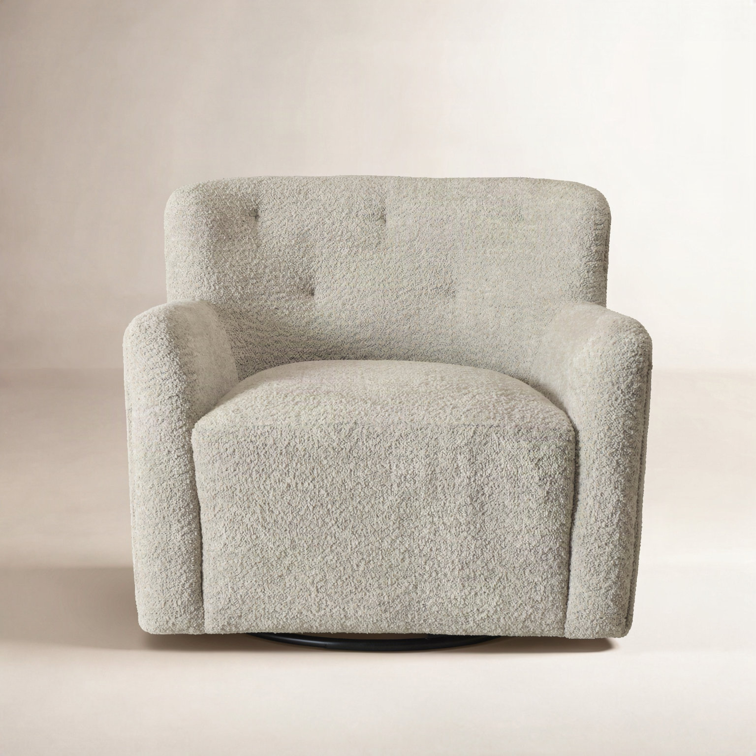 Fae Pine Swivel Armchair, Moss Gray Textured Chenille