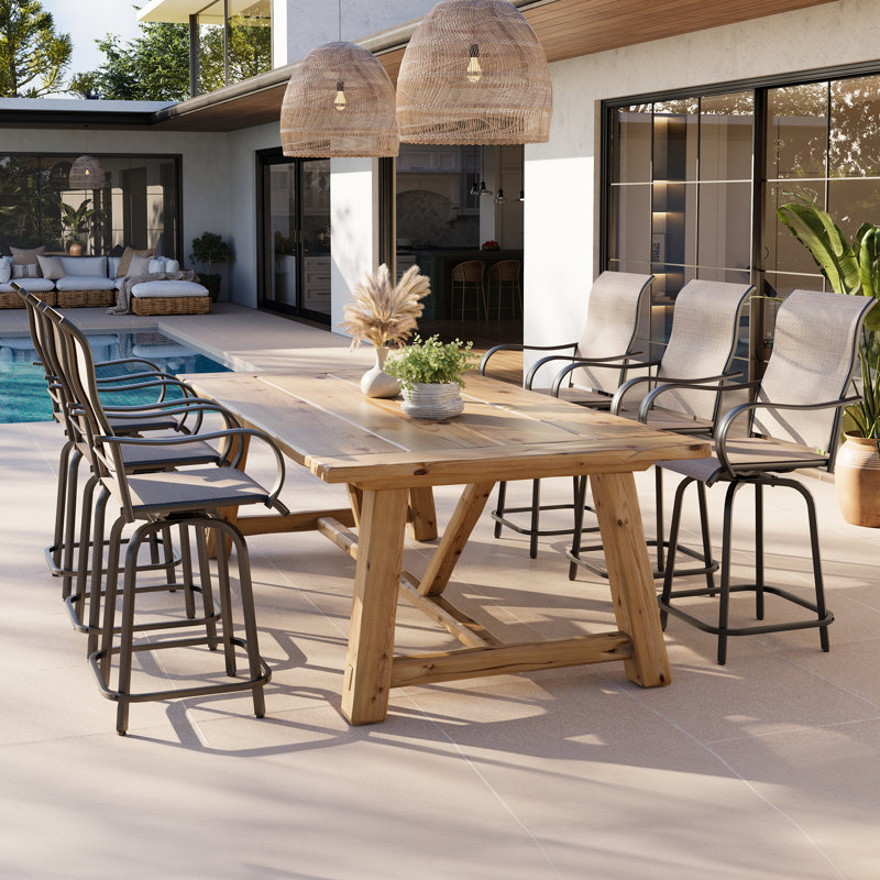 Bhairavi 27" Patio Bar Stool, Brown