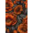 Floral Wallpaper Orange Dark Decorative Mural