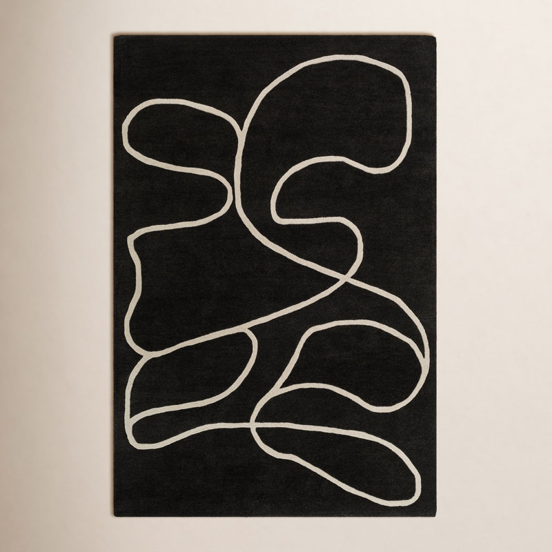 Jason Wu Meander Black Rug, Rectangle 8'10" x 12'