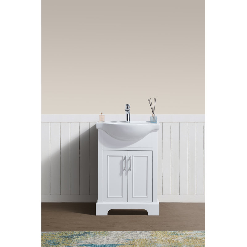 Ensemble de meuble-lavabo simple 24 po Baryzhikova, blanc