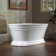 59" x 30" Freestanding Soaking Acrylic Bathtub with Pedestal, Double Ended, Non-Slip Design
