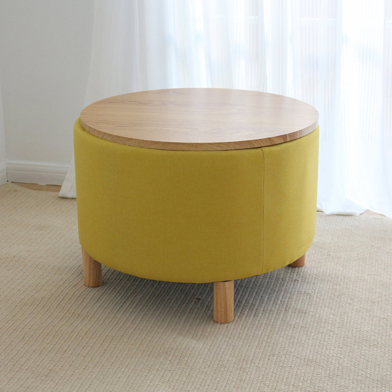 Sauget Solid Wood Single Coffee Table, Yellow