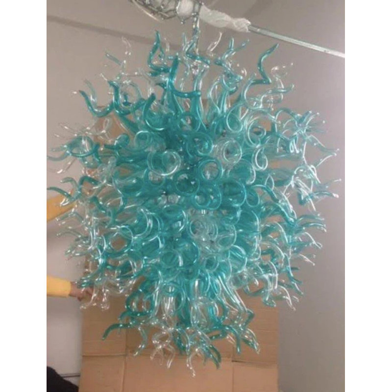 Turquoise Handmade Glass Chandelier Lighting