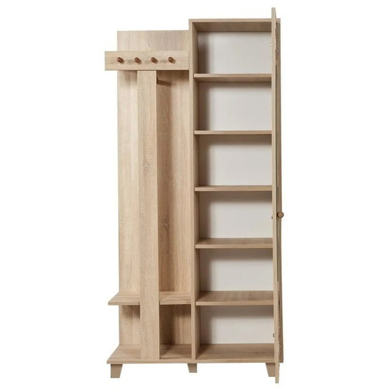Stylish Hall Stand with Multipurpose Hanging Rack, Sonoma Oak Finish, 35.4 x 75.6 x 14.2 inches | 100% Melamine Coated Particle Board, UV Coating, Durable Plastic Legs | Ideal for Entryway Storage & Organization