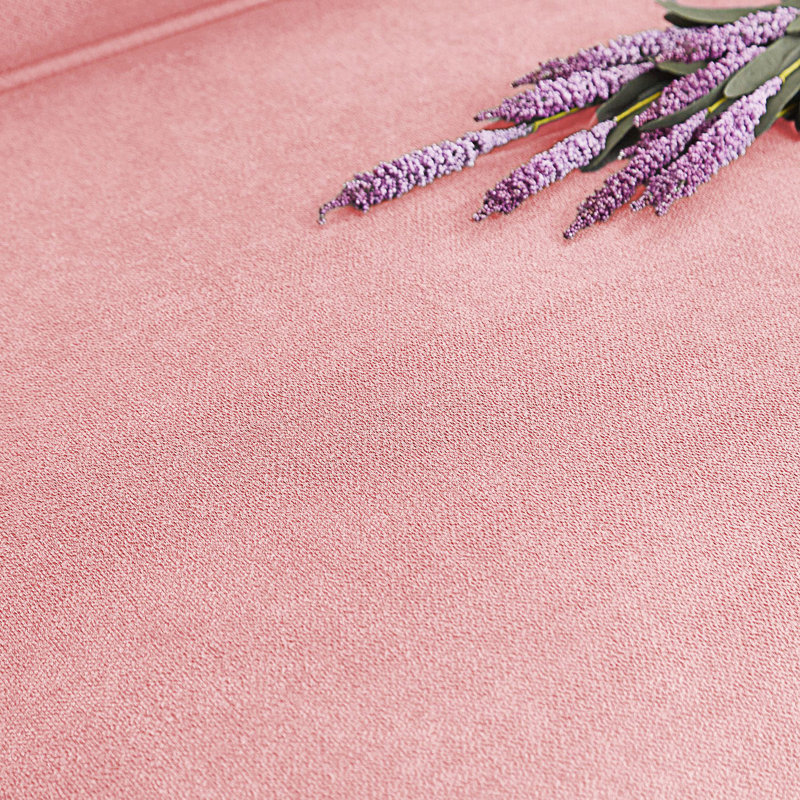 Modern Compressed 3-Seater Couch, Pink Fabric