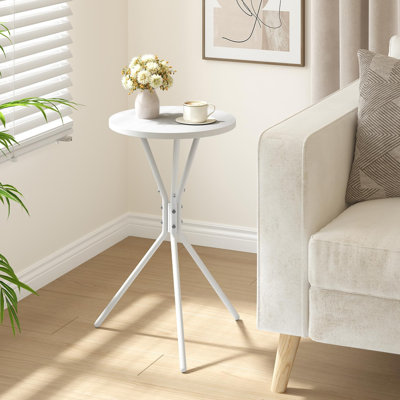 Table d'appoint ronde sur pied de 56,4 cm de hauteur, mini table d'appoint idéale pour les petits espaces