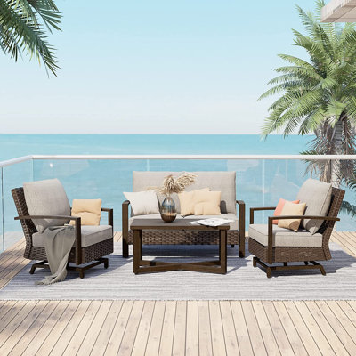4 - Person Patio Conversation Set with Cushions