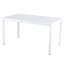 Table de patio rectangulaire blanche de 55 pouces pour les rassemblements en plein air et les repas de famille à l'intérieur - plateau de table en PP, structure en métal, assemblage d'outils pour les projets de salle à manger modernes au bord de la piscine tout temps, décoloration / égratignure