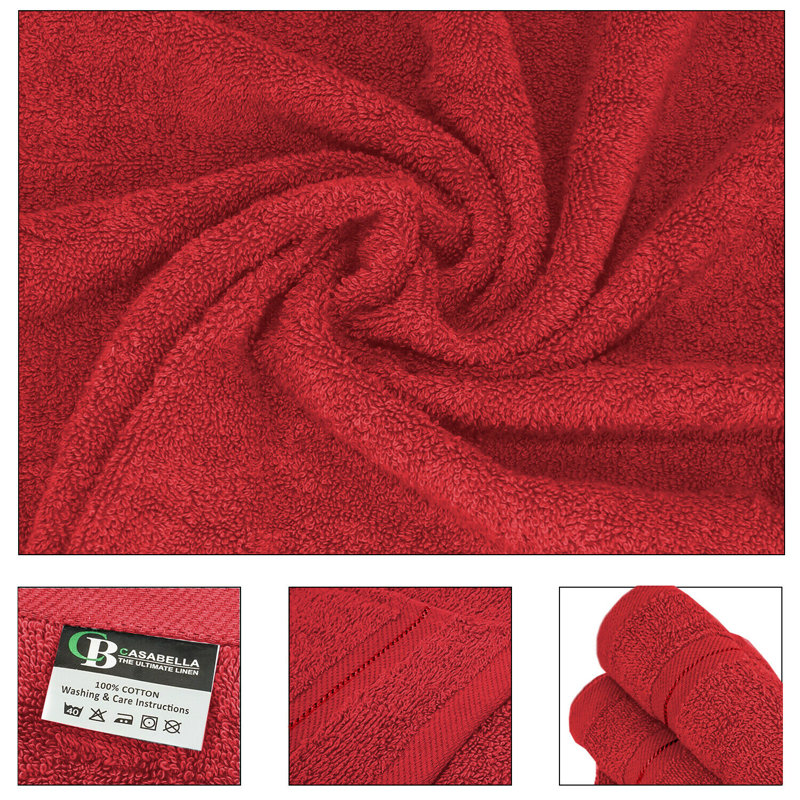 Casabella Luxury Face Towel, Red