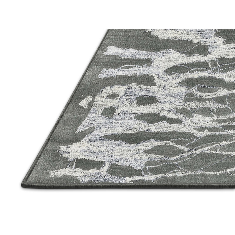 Tapis gris zone contemporaine, Rectangle 5 pi x 7 pi