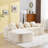 Chenille L-Shaped Sectionals Sofa With Four Pillows-1762541894
