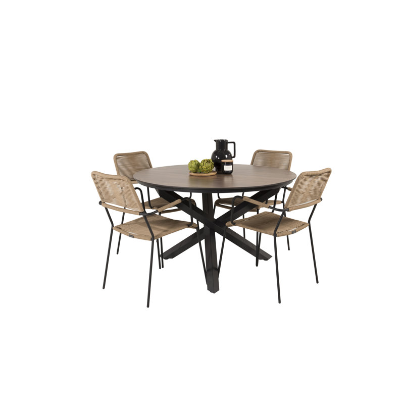 Jayce 4 - Person Dining Set, Brown