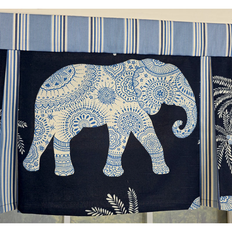 RLF Home White Elephant Pleated Valance