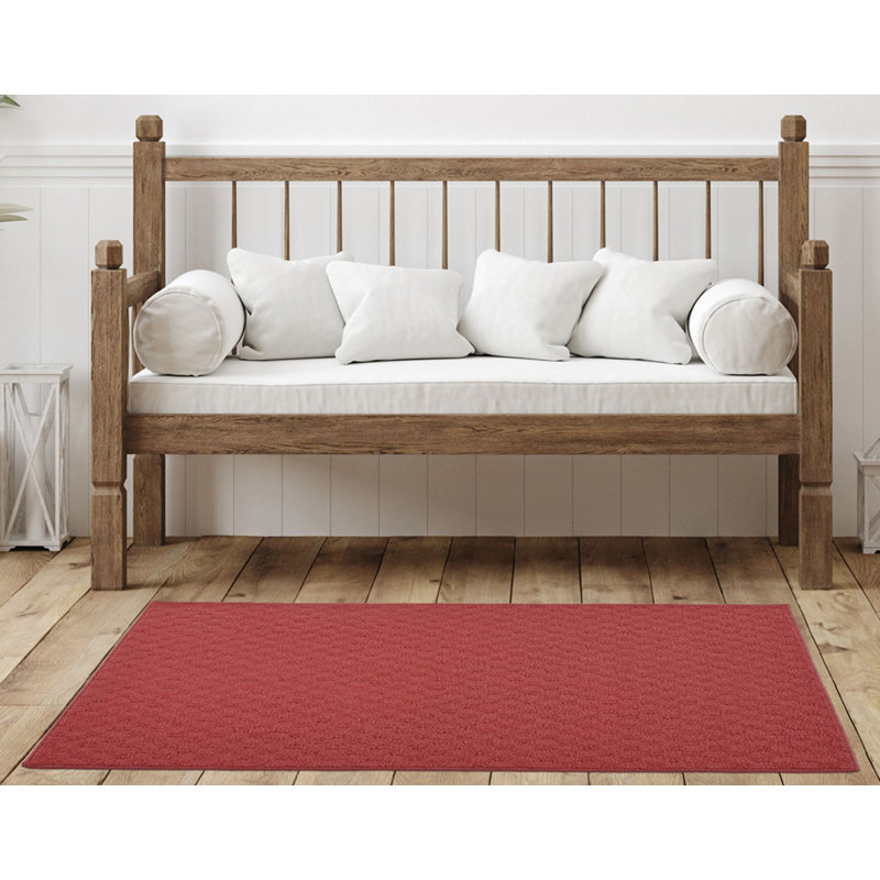 Tapis rouge touffeté Esther, Tapis de couloir 3 pi x 8 pi