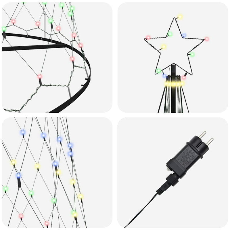  LED Christmas Tree 160 x 160 x 500 cm Metal, Multicolour