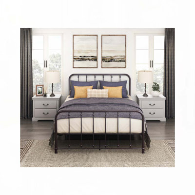 Platform Bed with Metal Frame