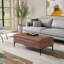 Repose-pieds de rangement pour table basse avec couvercle relevable et pieds en métal Rebecca