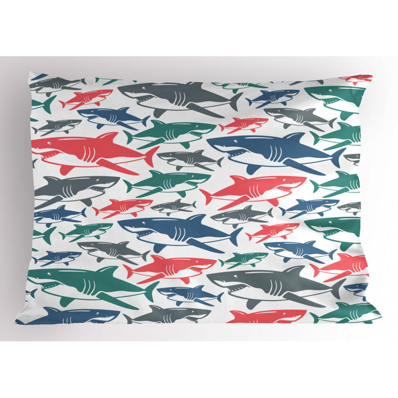 Blue/Green/Pink Polyester Microfiber Piece Sham, Twin